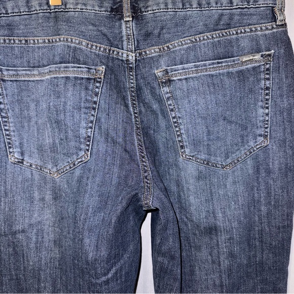 Eddie Bauer Women's Dark Blue Boyfriend relaxed Jeans plaid lined inside size 12 - Picture 6 of 14